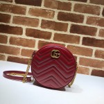 Gucci GG Marmont mini round shoulder bag red 550154