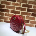 Gucci GG Marmont mini round shoulder bag red 550154