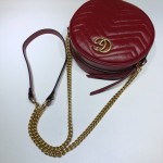 Gucci GG Marmont mini round shoulder bag red 550154