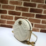 Gucci GG Marmont mini round shoulder bag white 550154