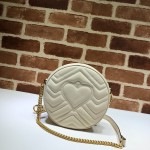 Gucci GG Marmont mini round shoulder bag white 550154