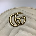 Gucci GG Marmont mini round shoulder bag white 550154