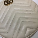 Gucci GG Marmont mini round shoulder bag white 550154