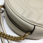 Gucci GG Marmont mini round shoulder bag white 550154