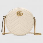 Gucci GG Marmont mini round shoulder bag white 550154