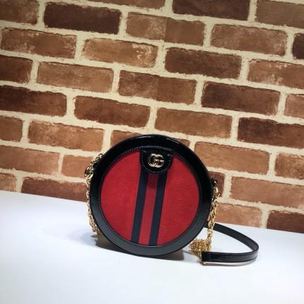 Gucci Ophidia mini GG round shoulder bag red 550618