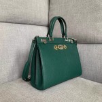 Gucci Zumi grainy leather medium top handle bag in Dark Green