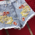 Gucci Embroidered denim short 502779