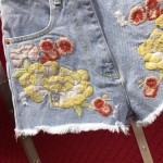 Gucci Embroidered denim short 502779