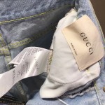 Gucci Embroidered denim short 502779