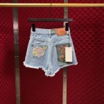 Gucci Embroidered denim short 502779