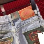 Gucci Embroidered denim short 502779