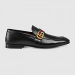 Gucci Leather loafer with GG Web black 428609