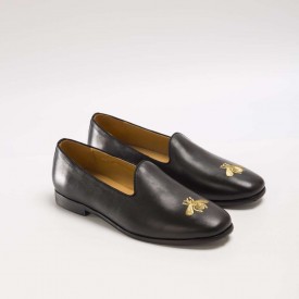 Gucci embroidered bee Leather loafer black 527935