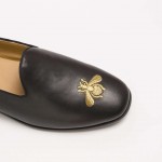 Gucci embroidered bee Leather loafer black 527935