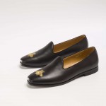 Gucci embroidered bee Leather loafer black 527935