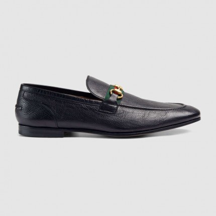 Gucci Horsebit leather loafer with Web black 322500