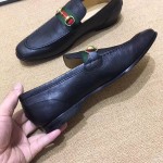 Gucci Horsebit leather loafer with Web black 322500