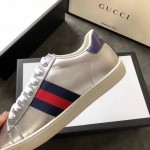 Gucci Ace leather sneaker silver ‎386750 B8VM0