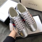 Gucci Ace leather sneaker silver ‎386750 B8VM0