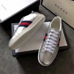 Gucci Ace leather sneaker silver ‎386750 B8VM0