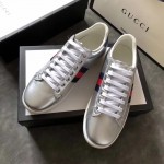 Gucci Ace leather sneaker silver ‎386750 B8VM0