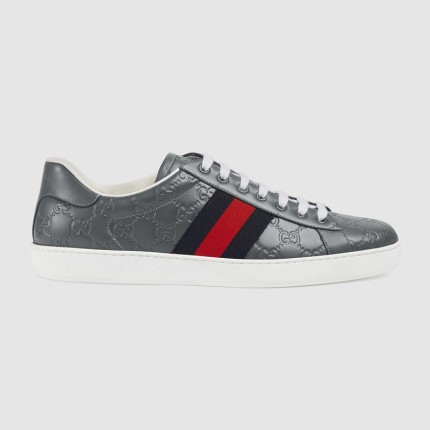 Ace Gucci Signature sneaker grey 386750