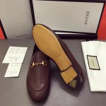 Gucci Leather Horsebit loafer dark red 407314