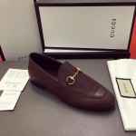 Gucci Leather Horsebit loafer dark red 407314