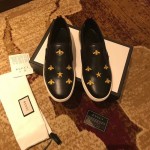 Gucci Leather slip-on sneaker with bees 407364