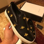 Gucci Leather slip-on sneaker with bees 407364