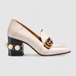 Gucci Leather mid-heel loafer white 425943