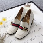 Gucci Leather mid-heel loafer white 425943