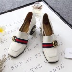 Gucci Leather mid-heel loafer white 425943