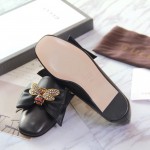 Gucci Leather ballet flat with bow black 505291