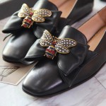 Gucci Leather ballet flat with bow black 505291