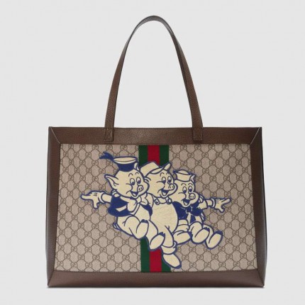 Gucci Ophidia GG tote with Three Little Pigs 547947