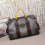 Gucci Soft GG Supreme duffle bag with Web brown 459311