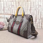 Gucci Soft GG Supreme duffle bag with Web brown 459311