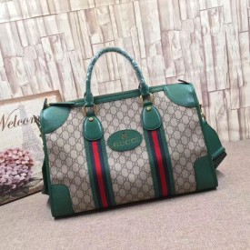 Gucci Soft GG Supreme duffle bag with Web Green 459311