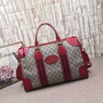 Gucci Soft GG Supreme duffle bag with Web red 459311