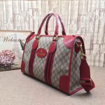 Gucci Soft GG Supreme duffle bag with Web red 459311