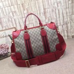 Gucci Soft GG Supreme duffle bag with Web red 459311