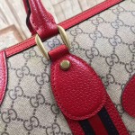 Gucci Soft GG Supreme duffle bag with Web red 459311