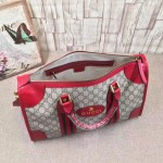 Gucci Soft GG Supreme duffle bag with Web red 459311