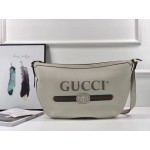 Gucci Print half-moon hobo bag white 523588