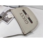 Gucci Print half-moon hobo bag white 523588