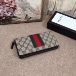 Gucci Web GG Supreme zip around wallet beige 408831