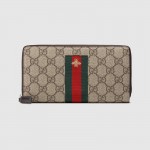 Gucci Web GG Supreme zip around wallet beige 408831