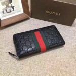 Gucci Gucci Signature Web zip around wallet black 408831